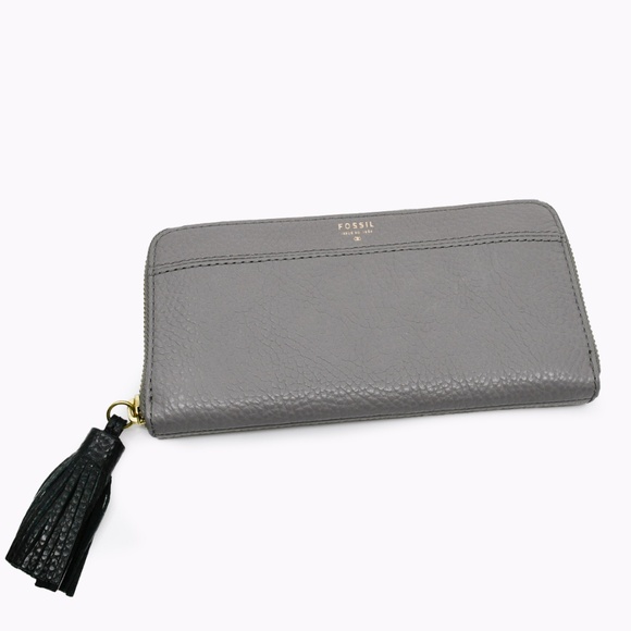 FOSSIL Pebbled Leather Zip Wallet with Large Tassel - Picture 4 of 11